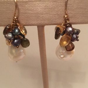Baroque Pearl and Gemstones Earrings